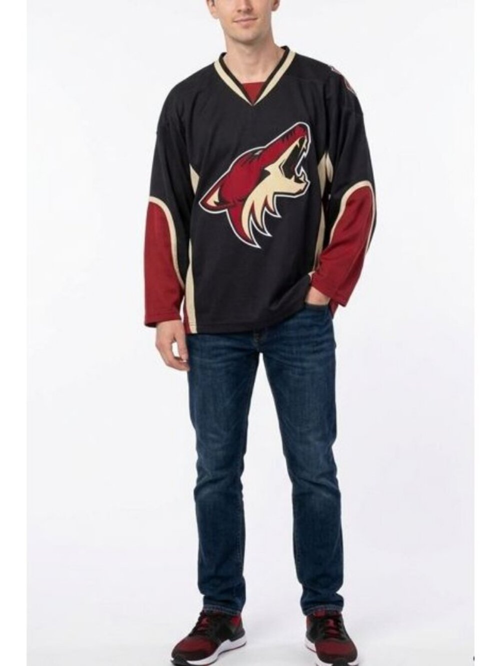 Arizona Coyotes Firstar Hockey Jersey #44 Caplis Small Black Red Beige Y2K